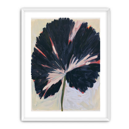 Dark petals across pale ground