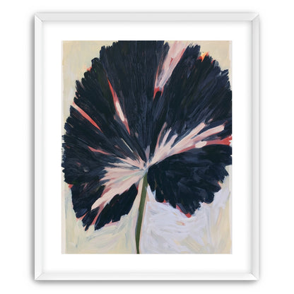 Dark petals across pale ground