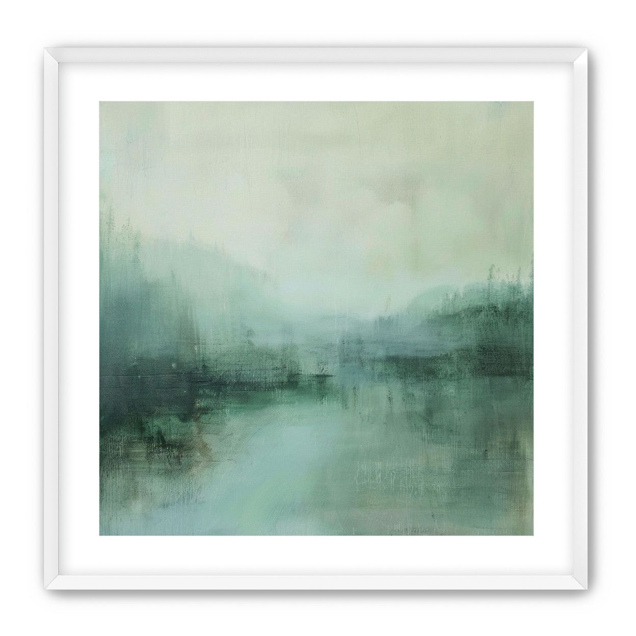 Misty harbor with boats