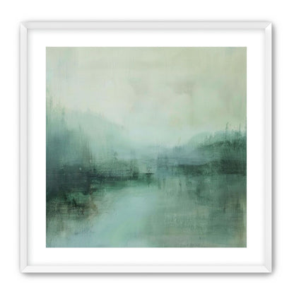 Misty harbor with boats