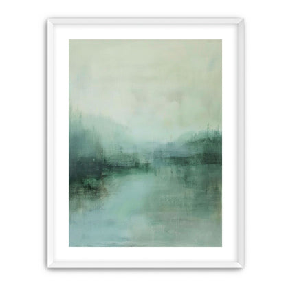 Misty harbor with boats