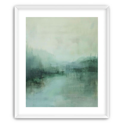 Misty harbor with boats