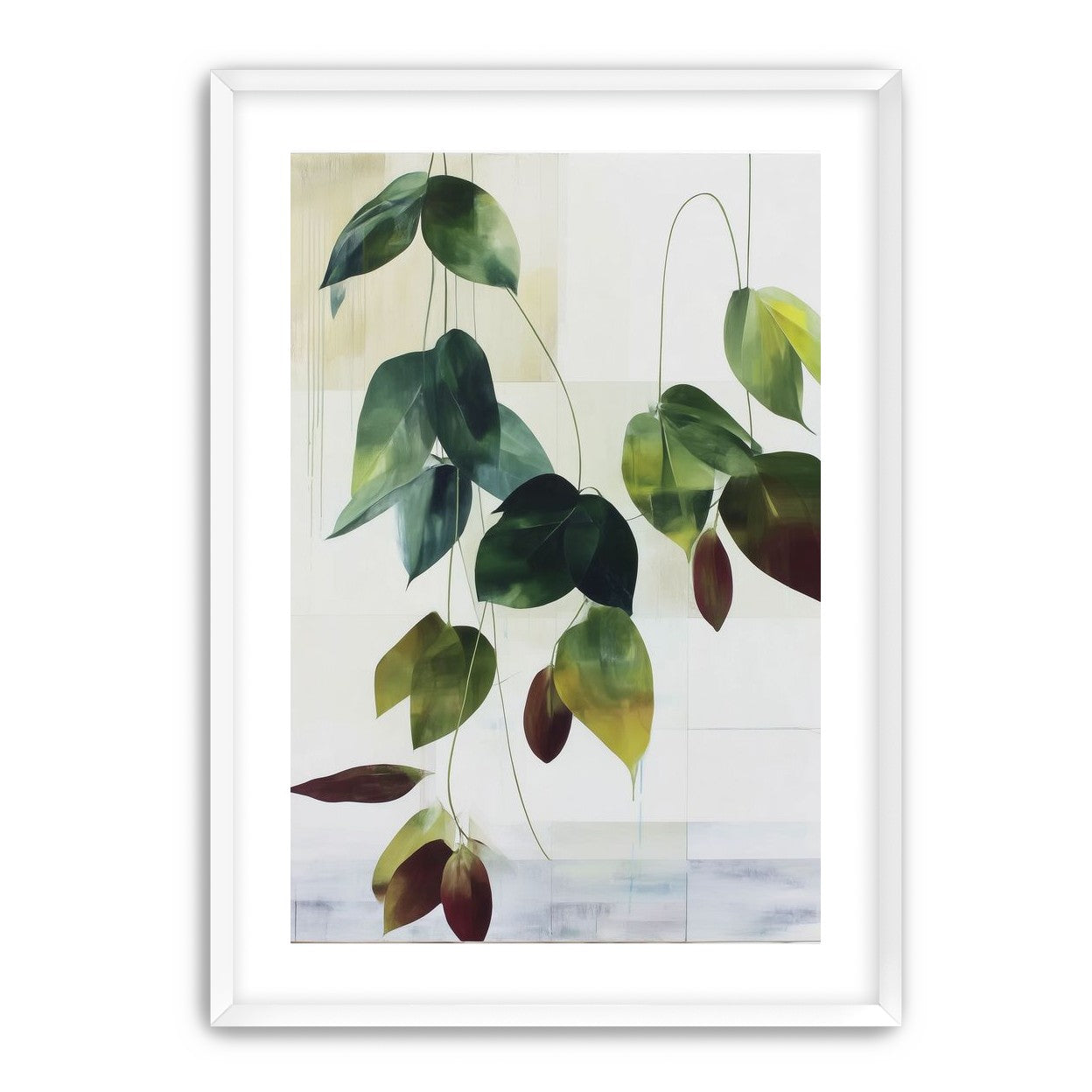 Leaves suspended in quiet air
