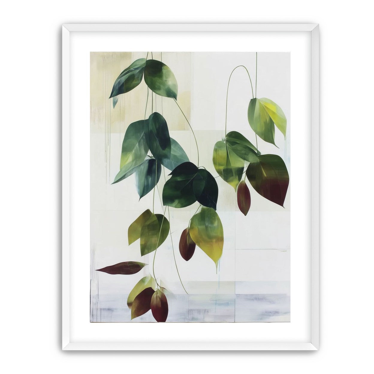 Leaves suspended in quiet air