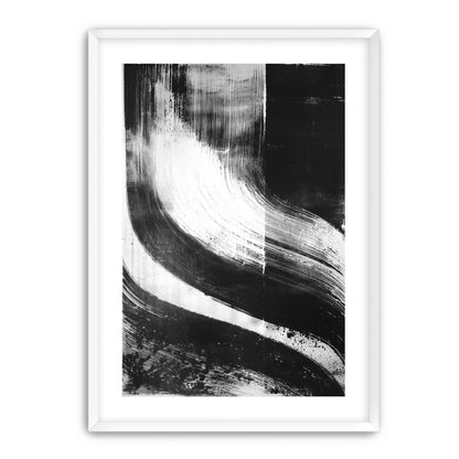 Scraped arcs in black ink