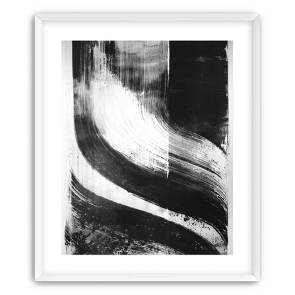 Scraped arcs in black ink