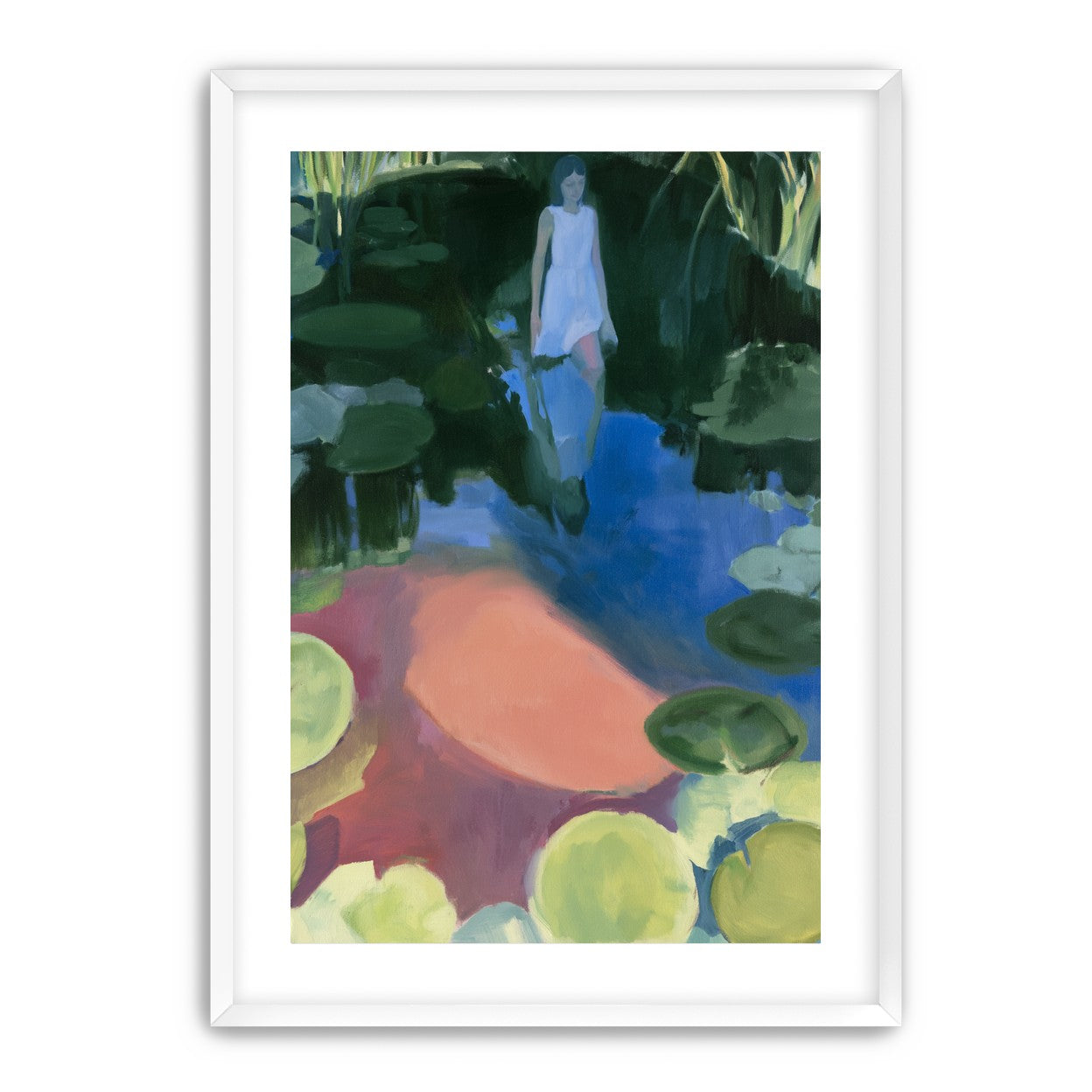 Woman in the lily pond