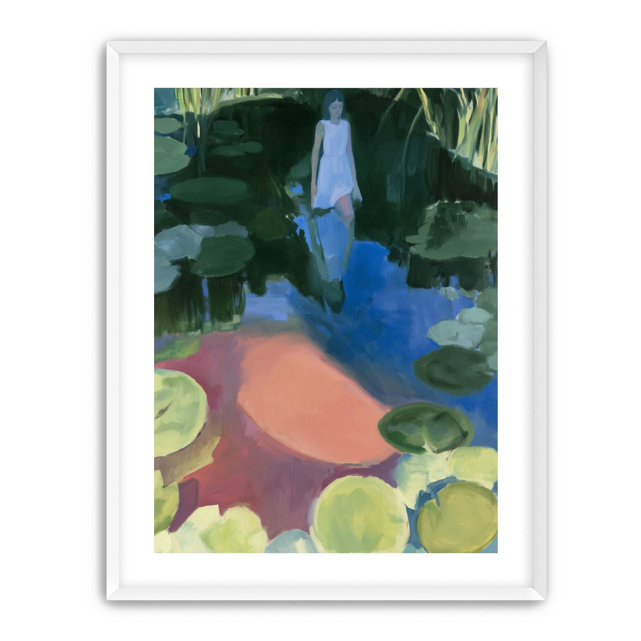 Woman in the lily pond