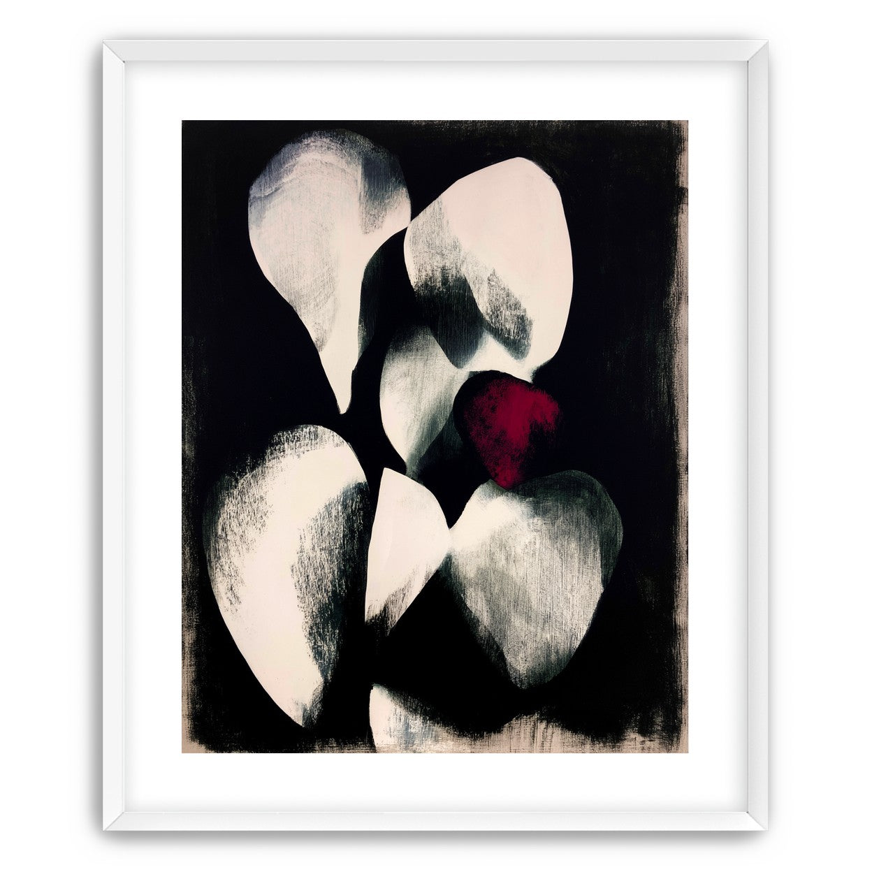 Red petal in shadowed bloom
