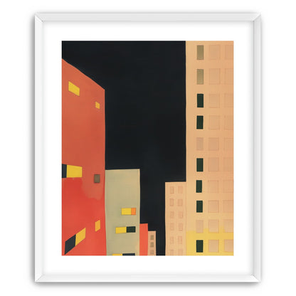 Lit windows in black sky