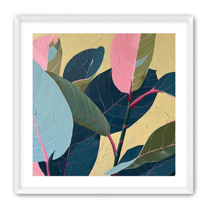 Leaves on cracked plaster
