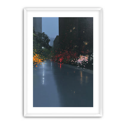 Rainlight on the flowered street