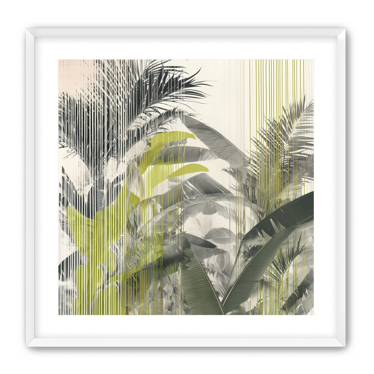 Chartreuse rain through palms