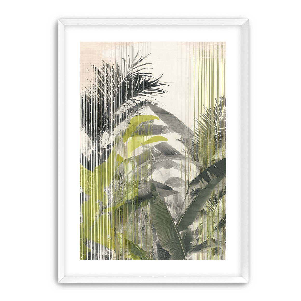 Chartreuse rain through palms