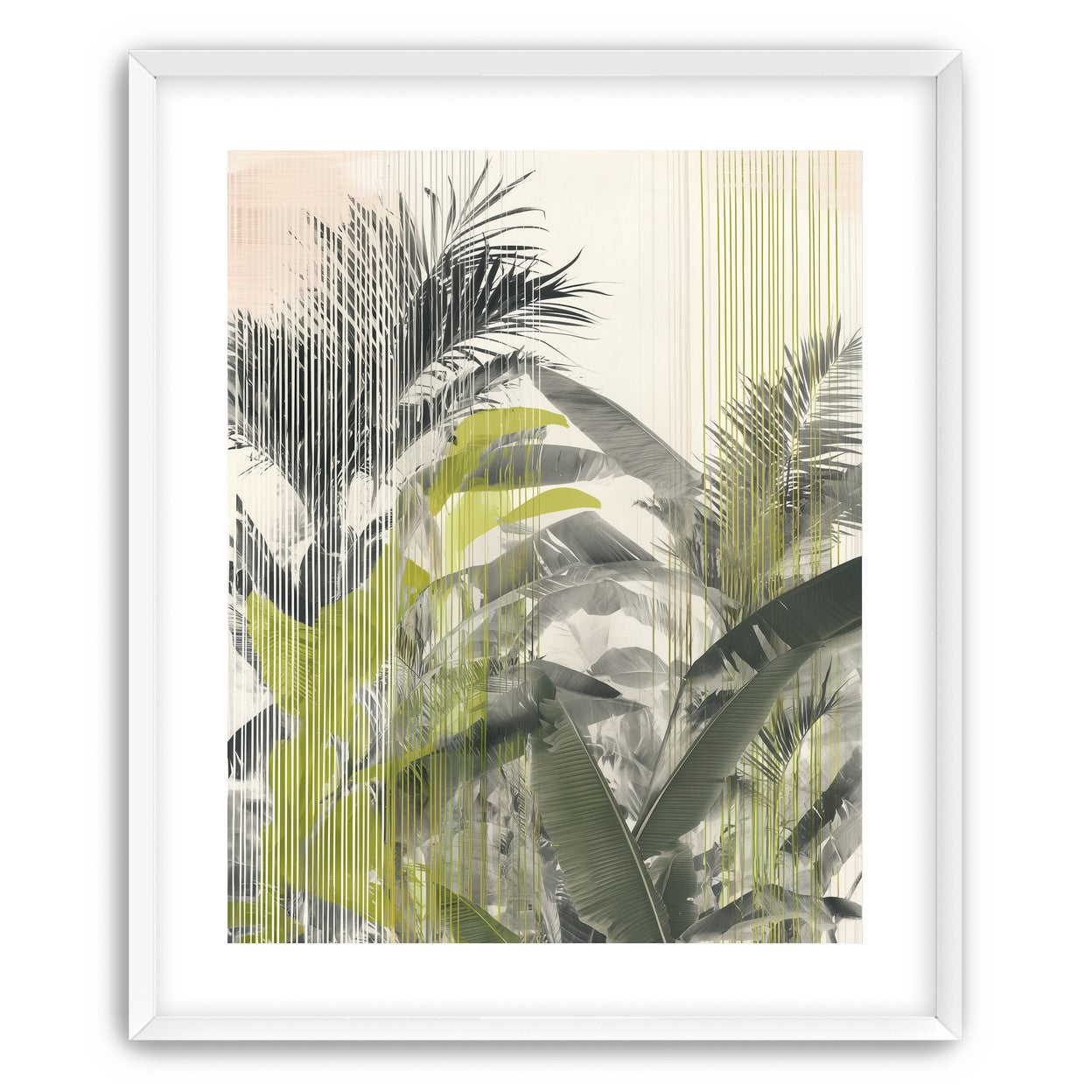 Chartreuse rain through palms