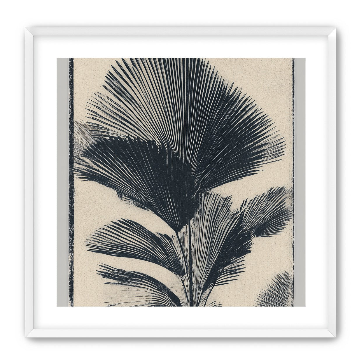 Palm fronds in black ink