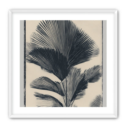 Palm fronds in black ink