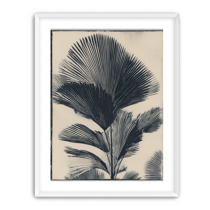 Palm fronds in black ink