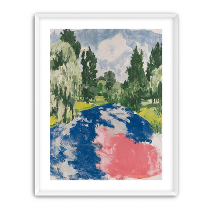 Pink glare on the river