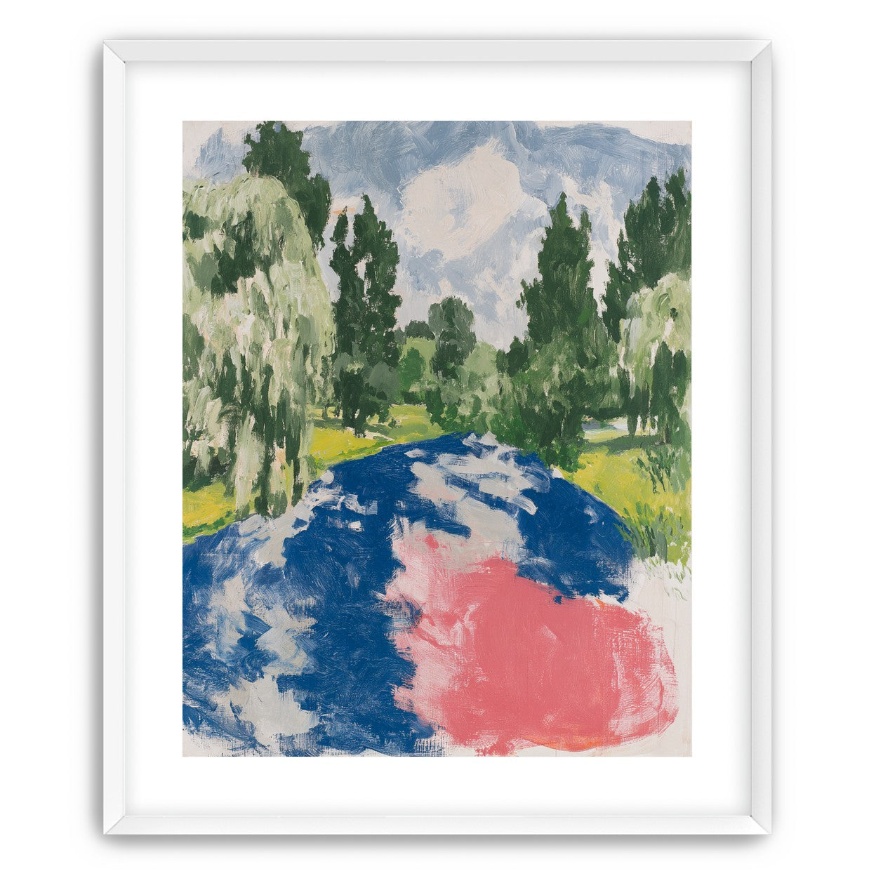 Pink glare on the river