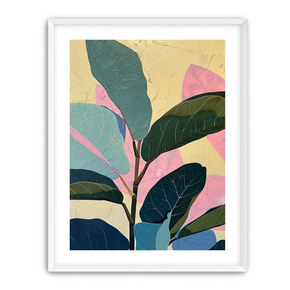 Leaves leaning into pink light