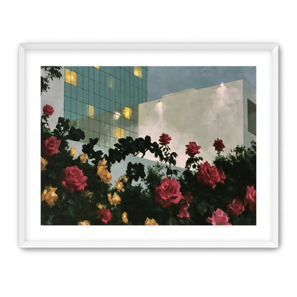Roses under office lights