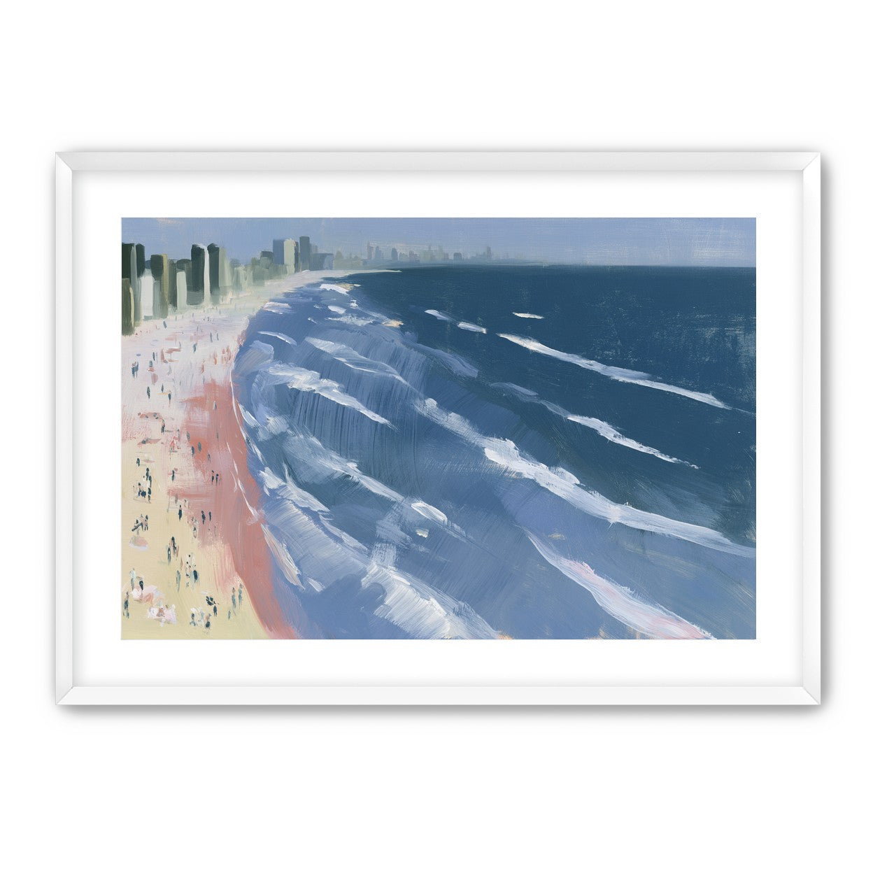White surf on blue water
