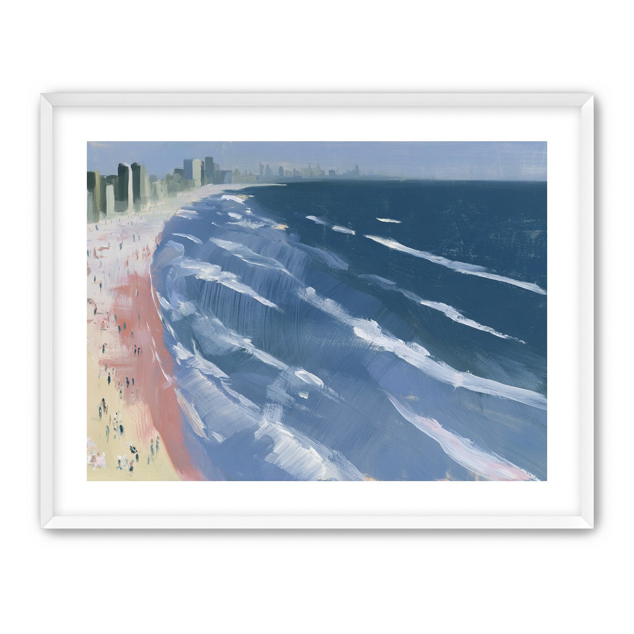White surf on blue water
