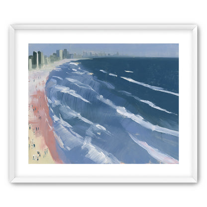 White surf on blue water