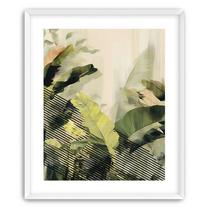 Green leaves over black stripes