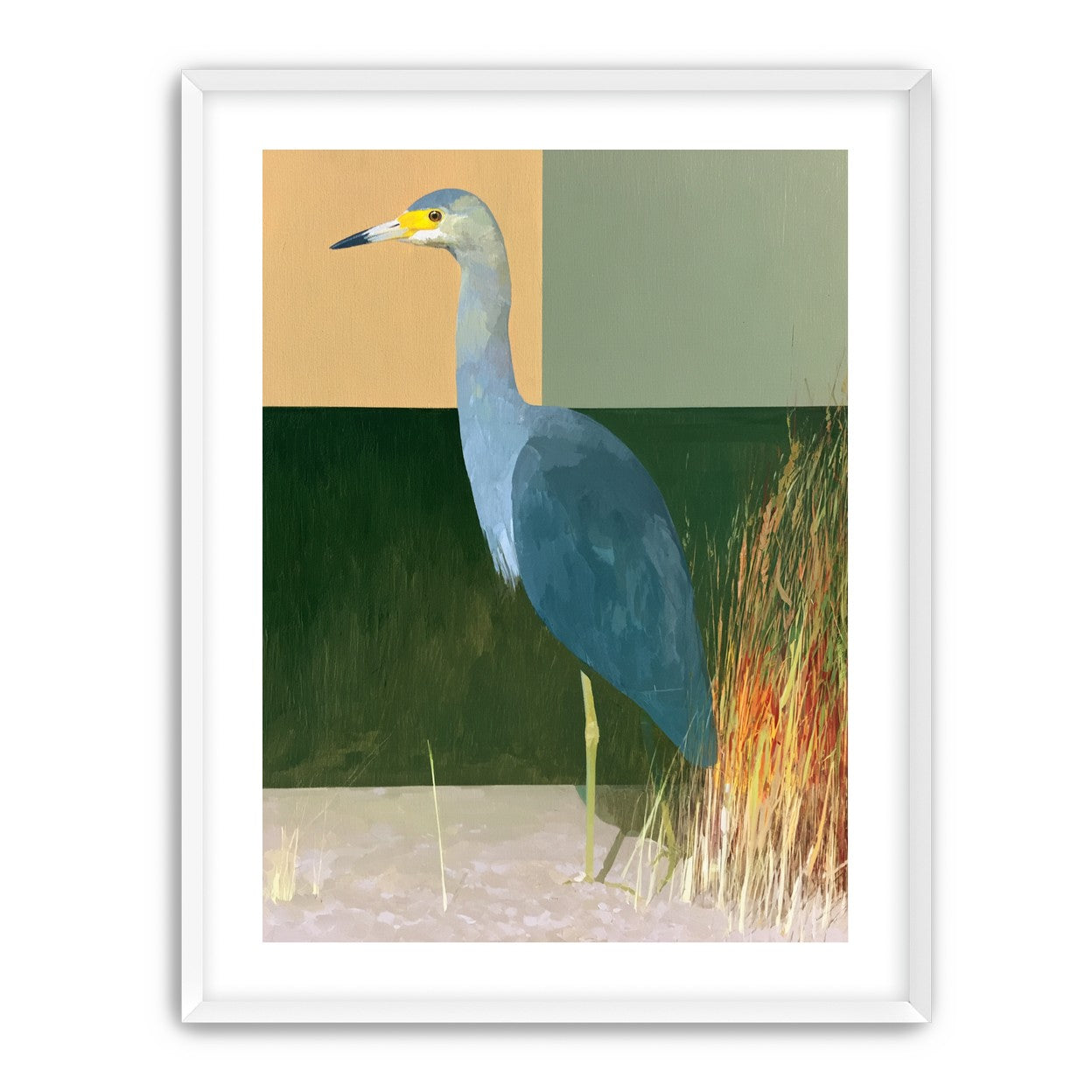 A heron beside the reeds