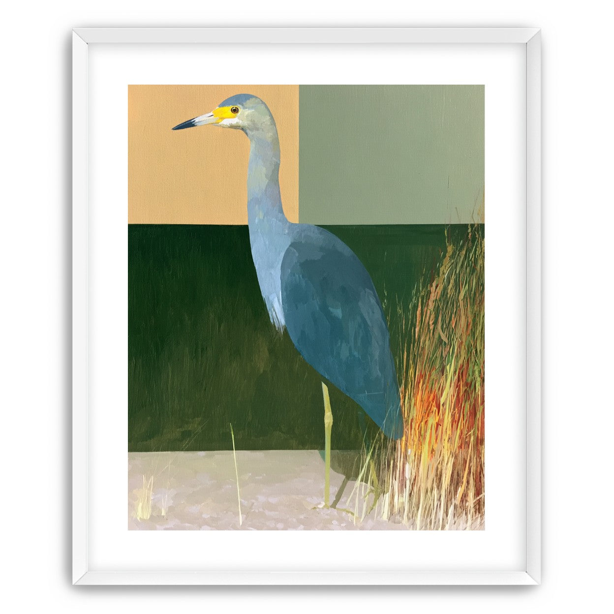 A heron beside the reeds