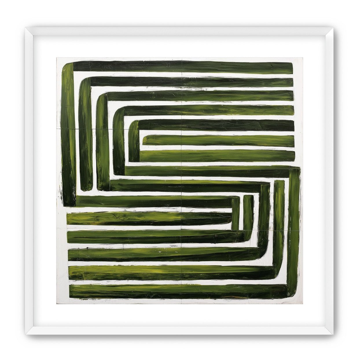Green maze on white