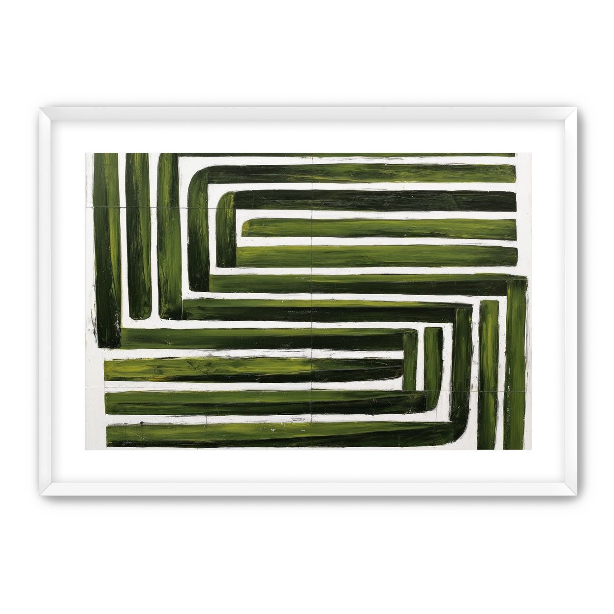 Green maze on white