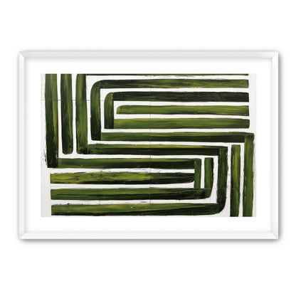 Green maze on white