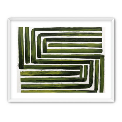 Green maze on white