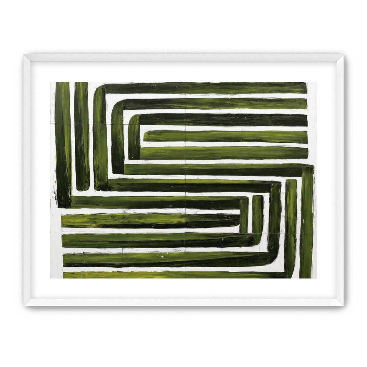 Green maze on white