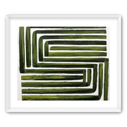 Green maze on white