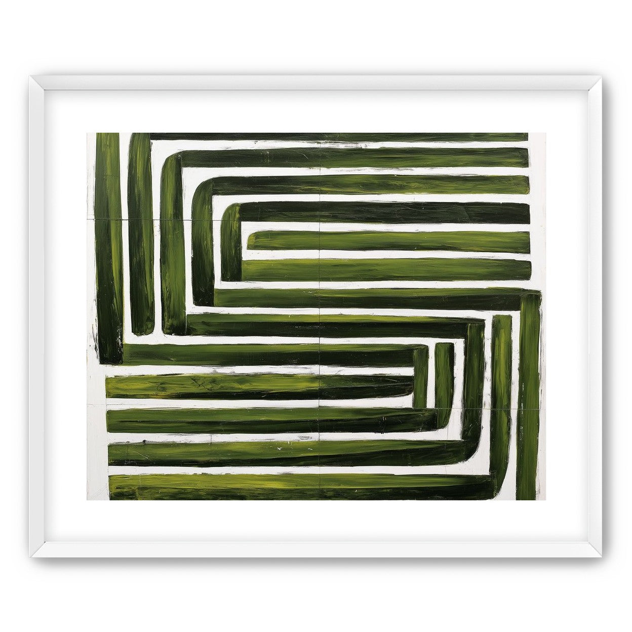 Green maze on white