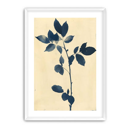 Blue leaves on cream air