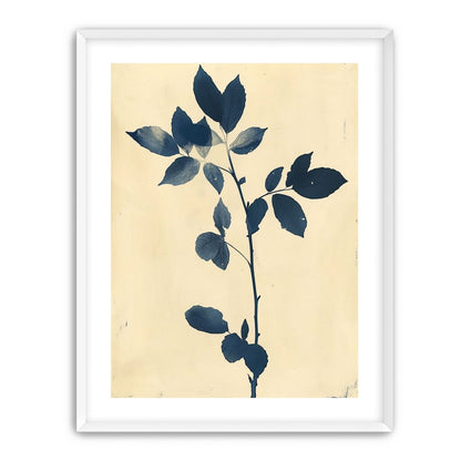 Blue leaves on cream air
