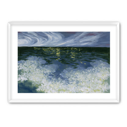 Foam and starlight at sea