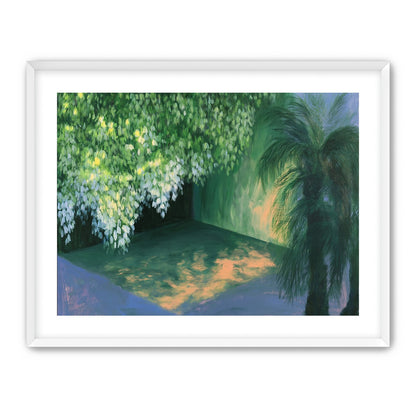 Yellow light on green pond