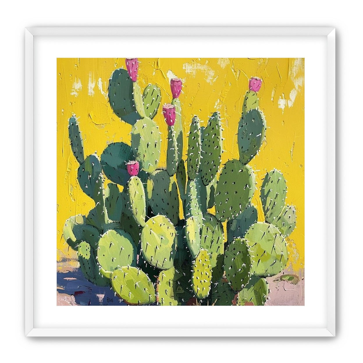 Pink blooms in yellow heat