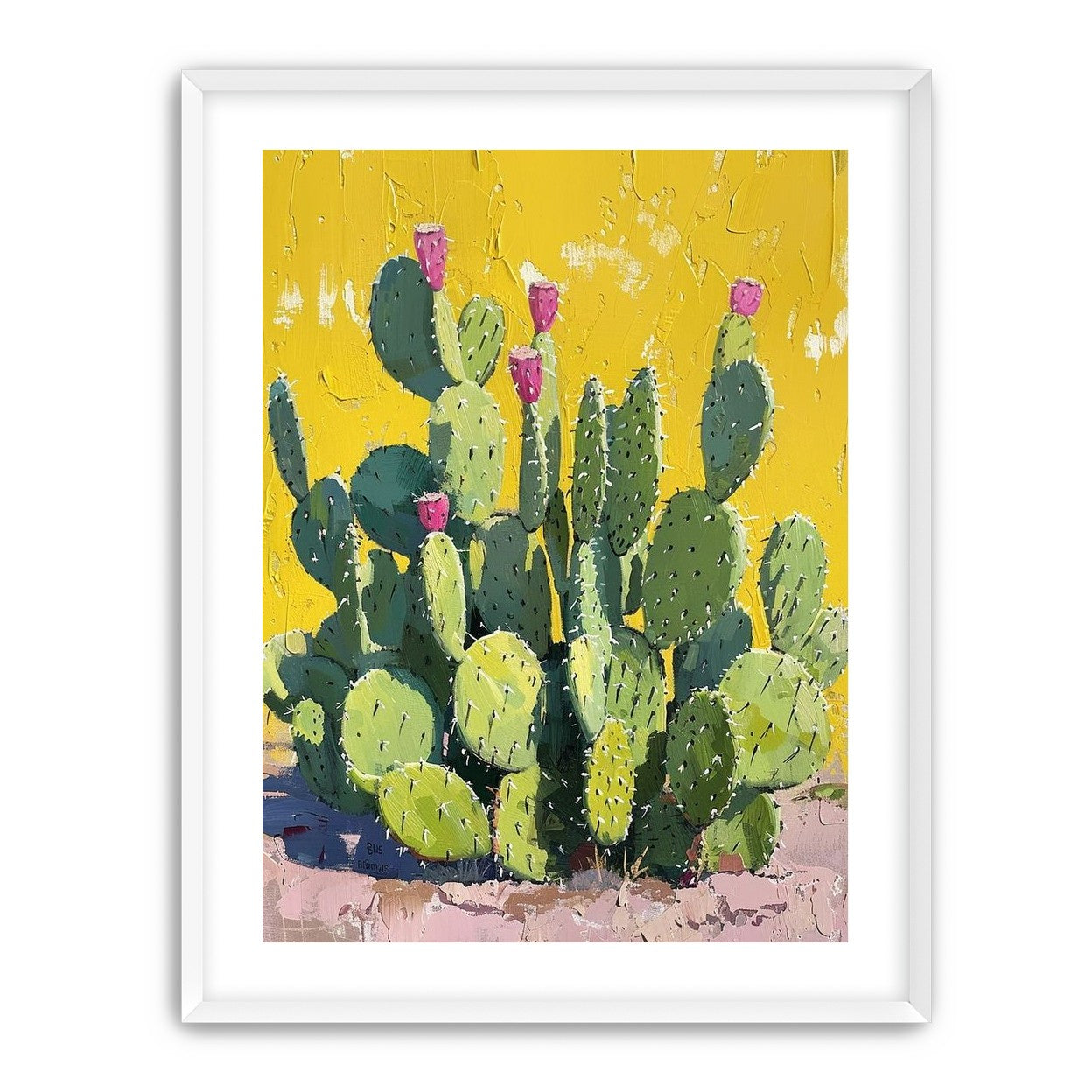 Pink blooms in yellow heat