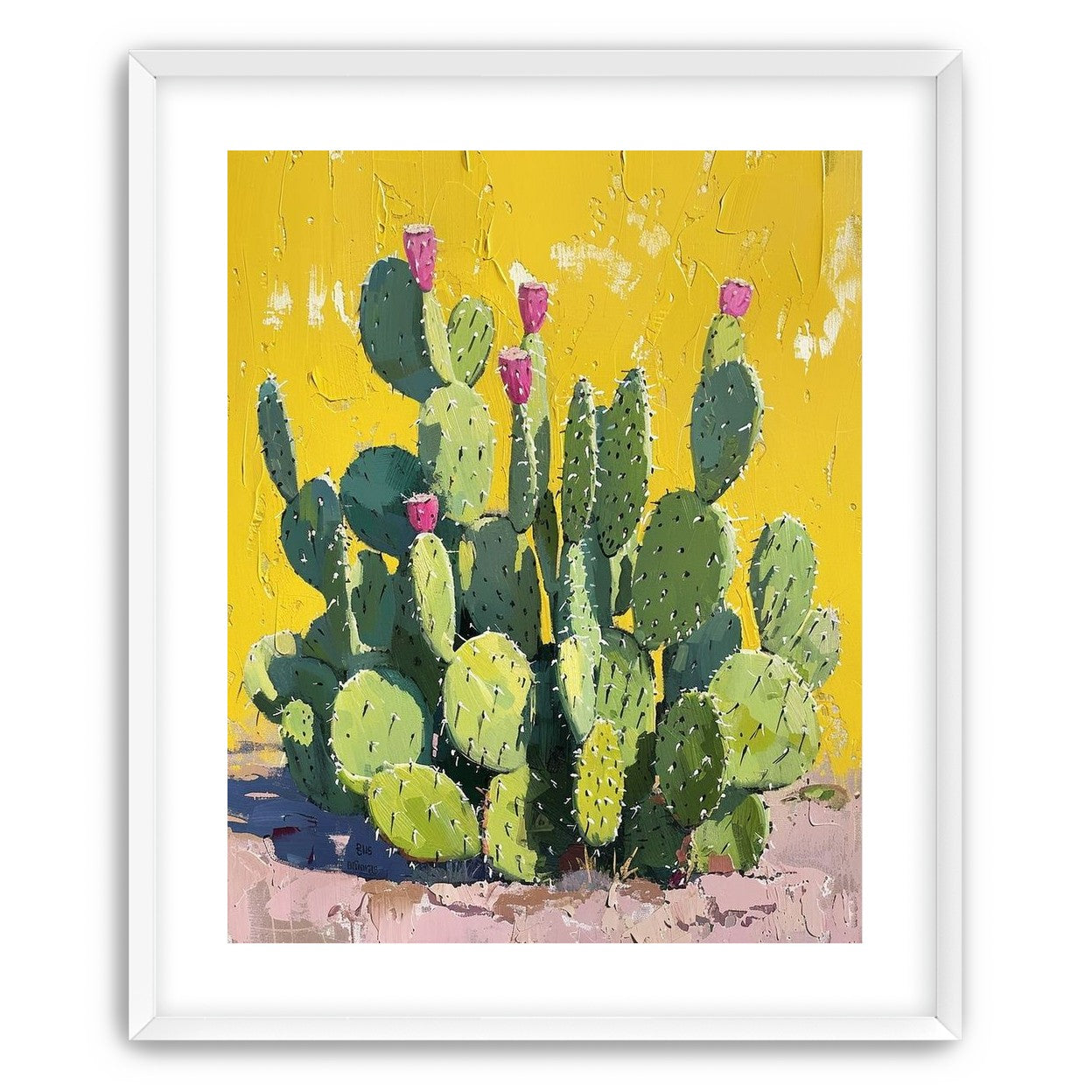 Pink blooms in yellow heat