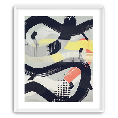Black loops over yellow blocks