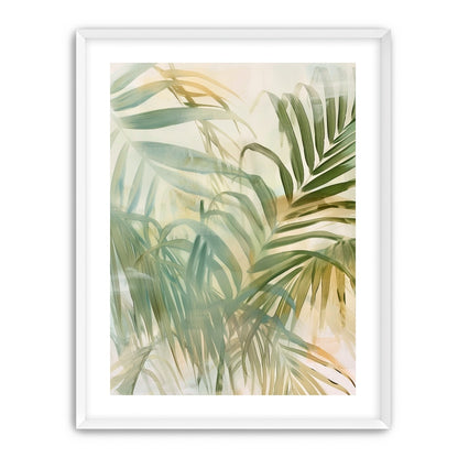 Palm leaves in pale wash
