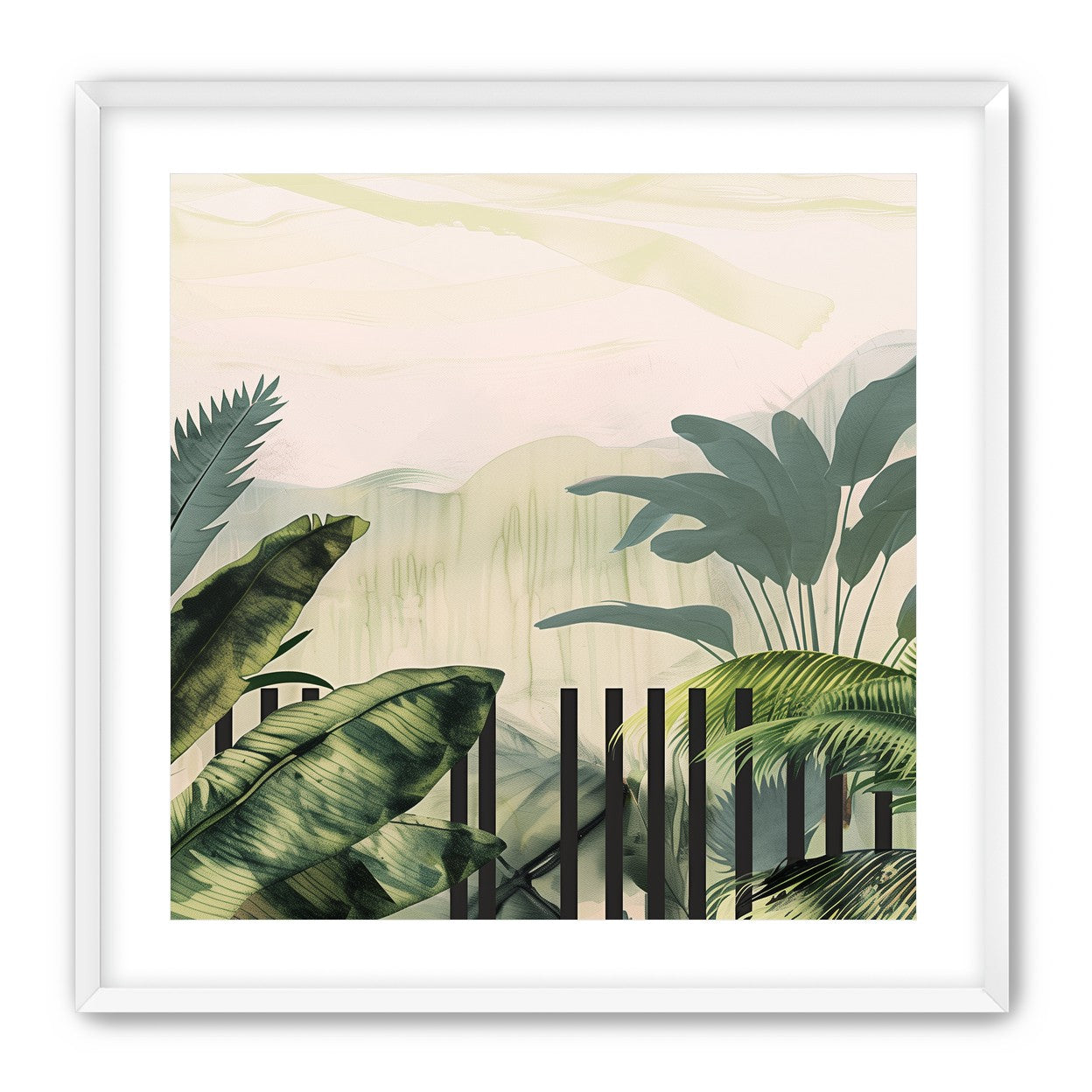 Black posts in the palms