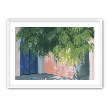 Blossoms over the blue door